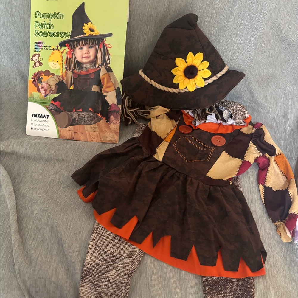 baby scarecrow pumpkin patch baby costume 18-24m